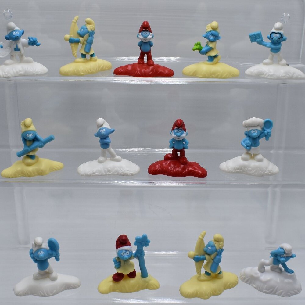 2017 Peyo McDonald Toys Smurfs Lot x 13 Mini Figurines Plastic Smurfette Papa